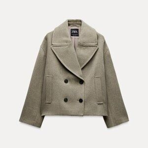 ZARA SHORT DOUBLE-BREASTED COAT